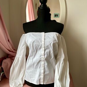 Express Off-Shoulder White Blouse